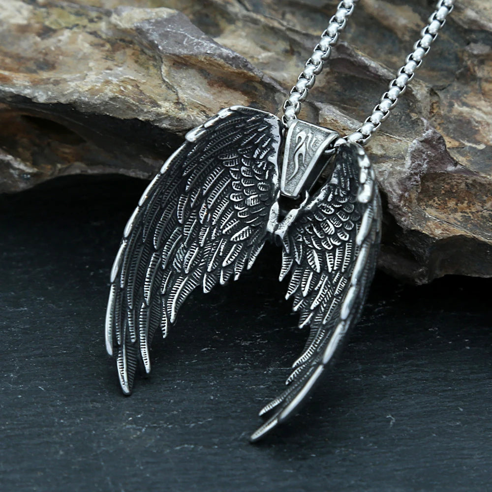 Angel Wings Pendant Necklace (316L)