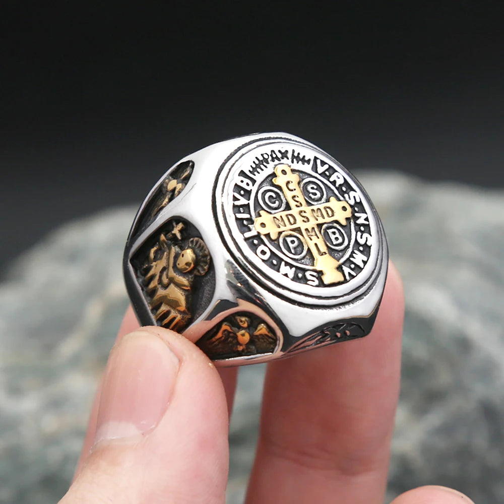 Saint Benedict Cross Ring (316L)
