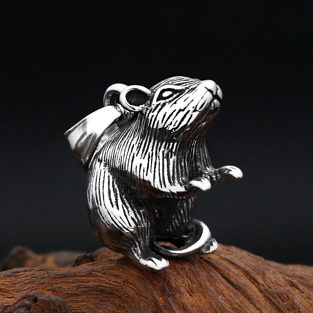Gothic Mouse Pendant Necklace (316L)