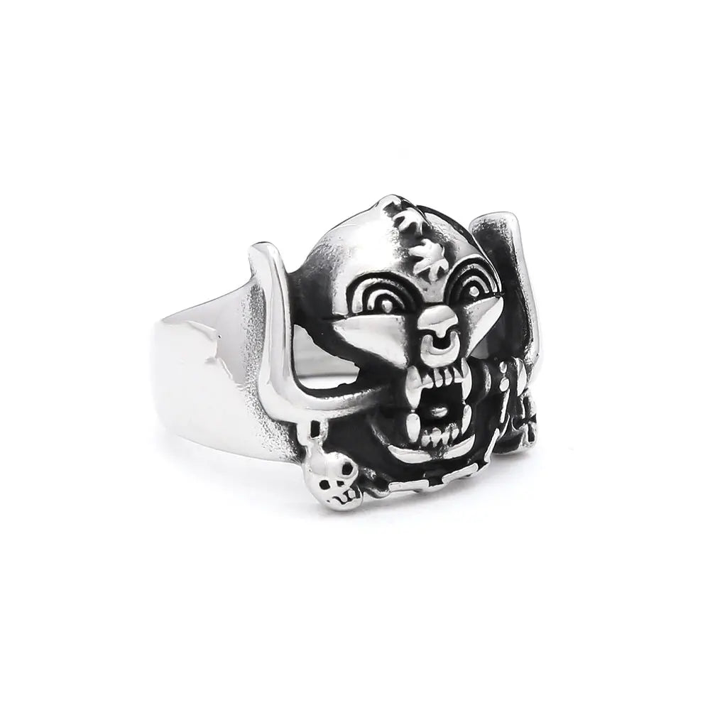Anillos de calavera de acero inoxidable 316L góticos vintage para hombres y mujeres, estilo punk, hip hop, motocicleta, joyería, regalos de Halloween, triangulación de envíos
