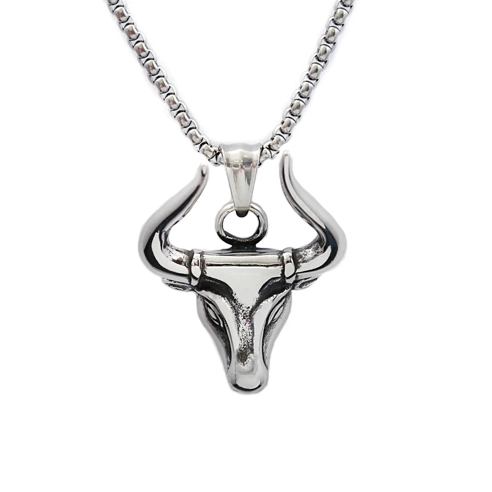 Bull Head Pendant Necklace II (316L)