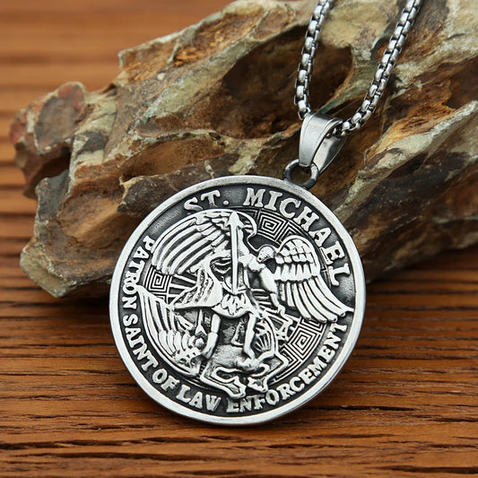 St. Michael Guardian Pendant Necklace (316L)