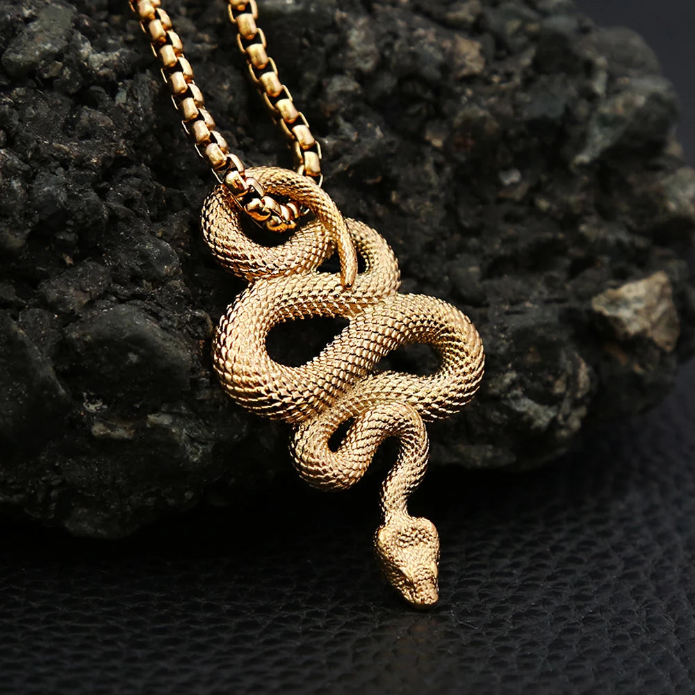 Gold Snake Pendant (316L)