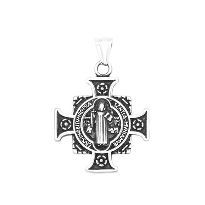 Vintage Saint Benedict Cross Pendant Necklace (316L)