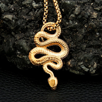 Gold Snake Pendant (316L)