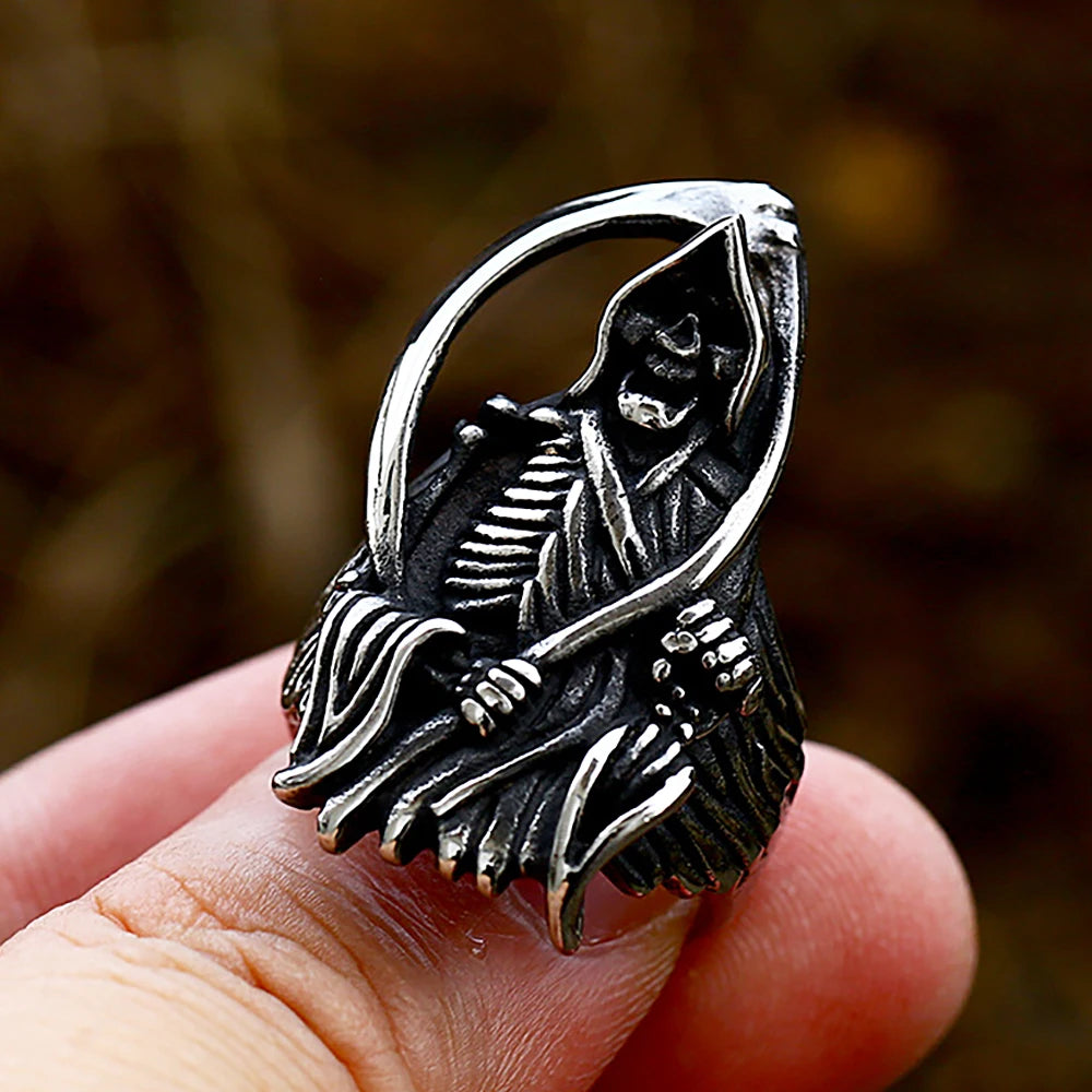 Grim Reaper Skull Ring (316L)