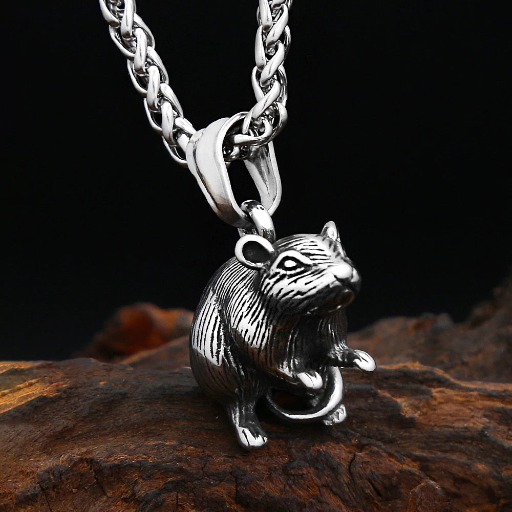 Gothic Mouse Pendant Necklace (316L)