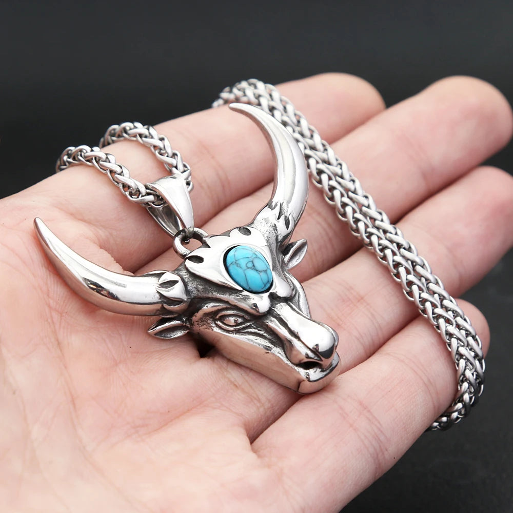 Bull Head Zodiac Pendant Necklace (316L)