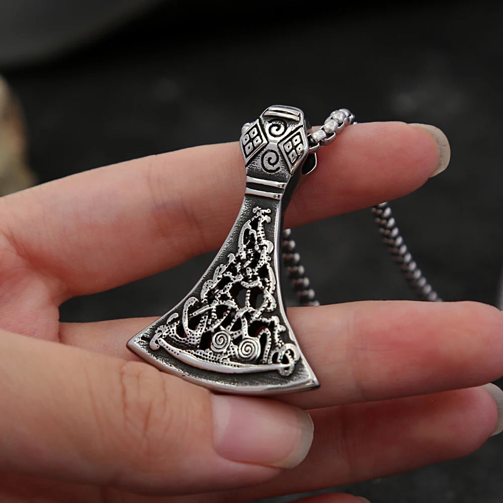 Viking Thor’s Axe Pendant Necklace (316L)