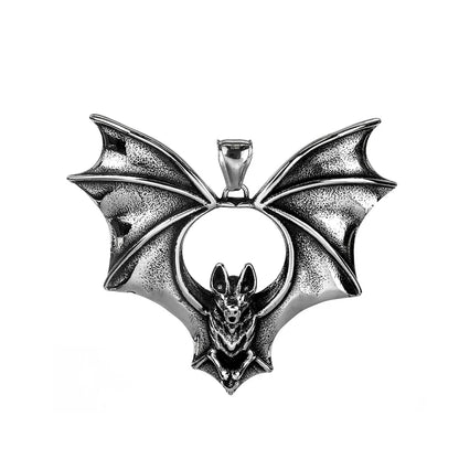 Collar con colgante de murciélago punk para hombre y niño, nuevo diseño, de acero inoxidable, estilo motero, amuleto de moda, joyería, envío directo