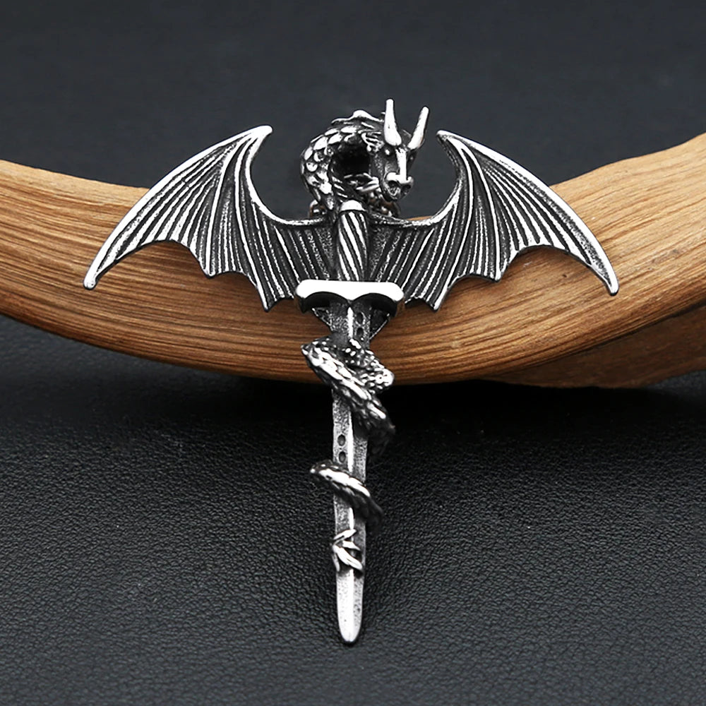 Pterodactyl Holy Sword Pendant Necklace (316L)