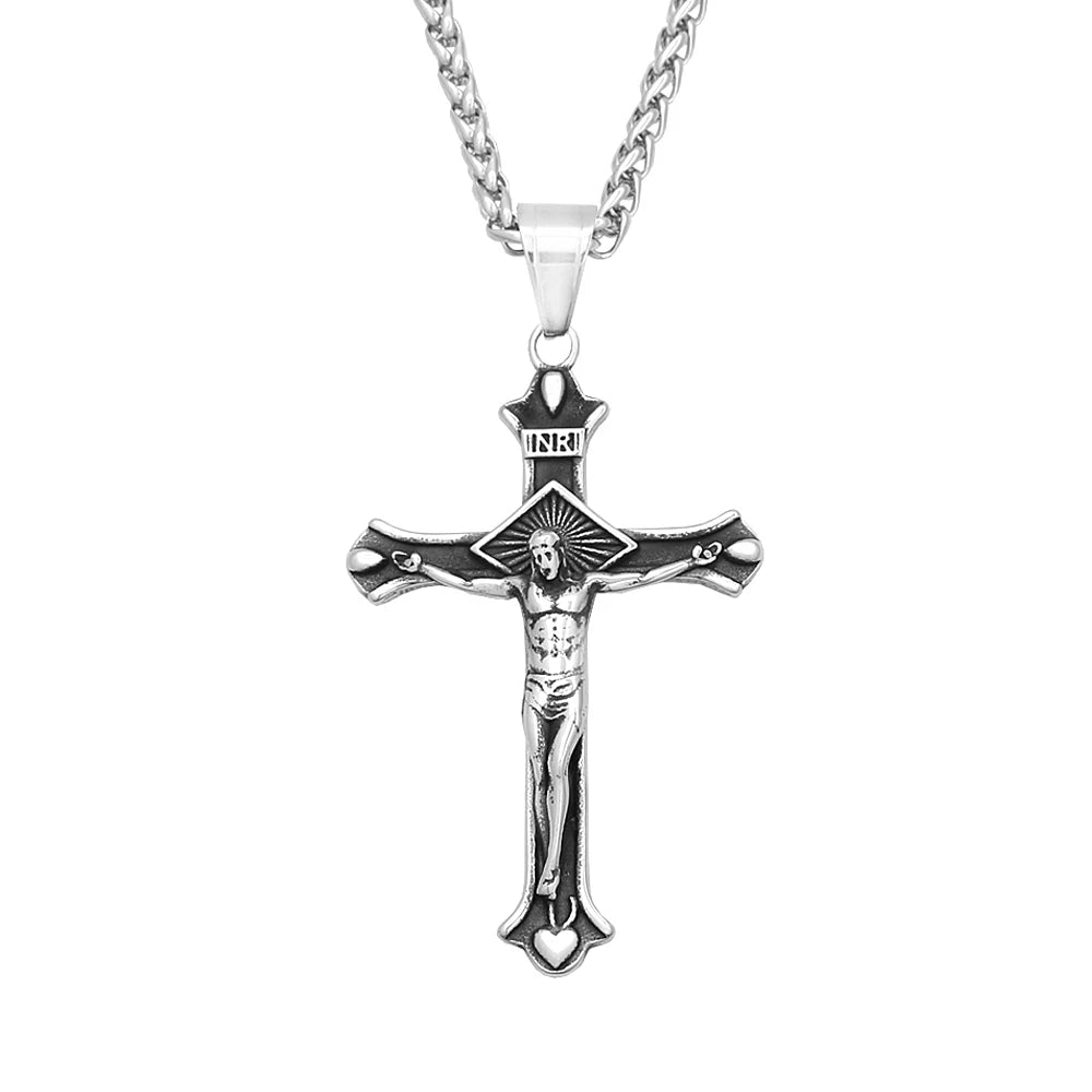 Jesus Cross Pendant Necklace Collection (316L)