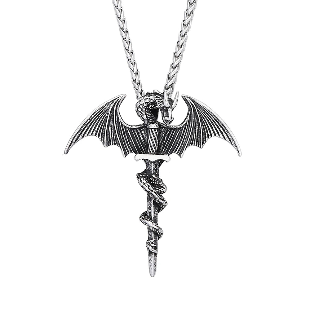 Pterodactyl Holy Sword Pendant Necklace (316L)
