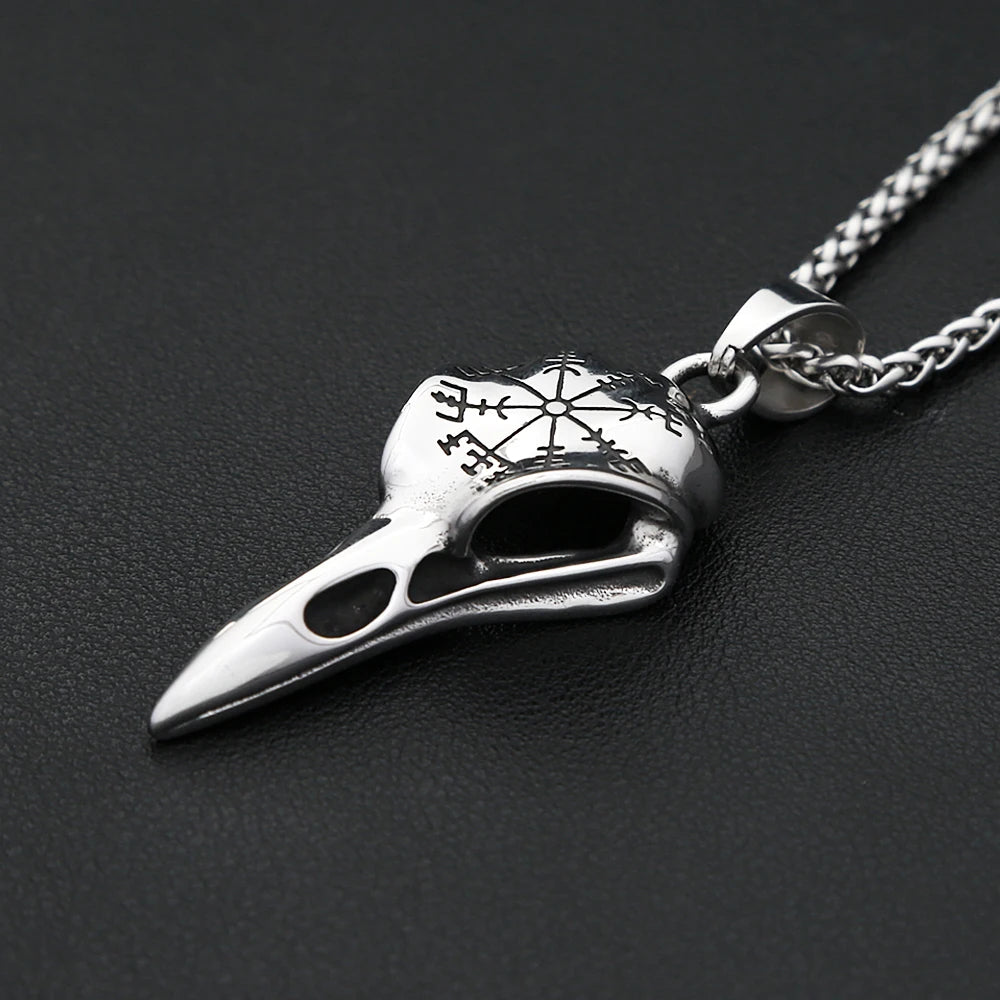 Raven Compass Pendant Necklace (316L)