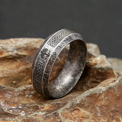 Nordic Tree of Life Rune Ring (316L)