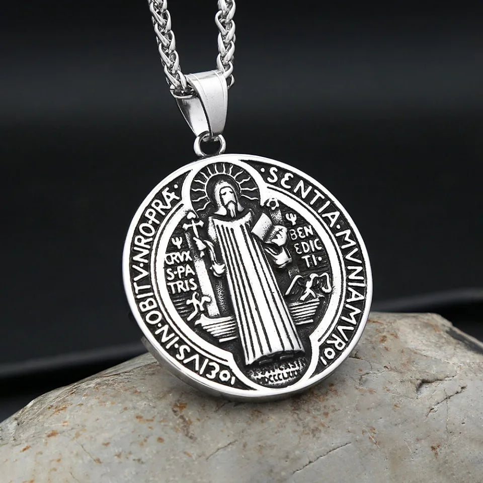 Saint Benedict Medal Pendant Necklace (316L)