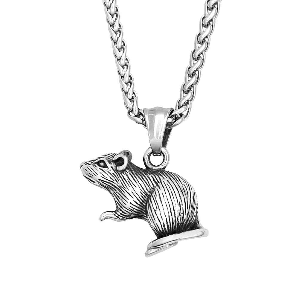 Gothic Mouse Pendant Necklace (316L)