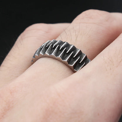 Modische, schlichte geometrische Zahnradringe aus 316L-Edelstahl für Damen und Herren – Punk, Biker, kreativer Vintage-Schmuck mit persönlicher Note (Großhandel)