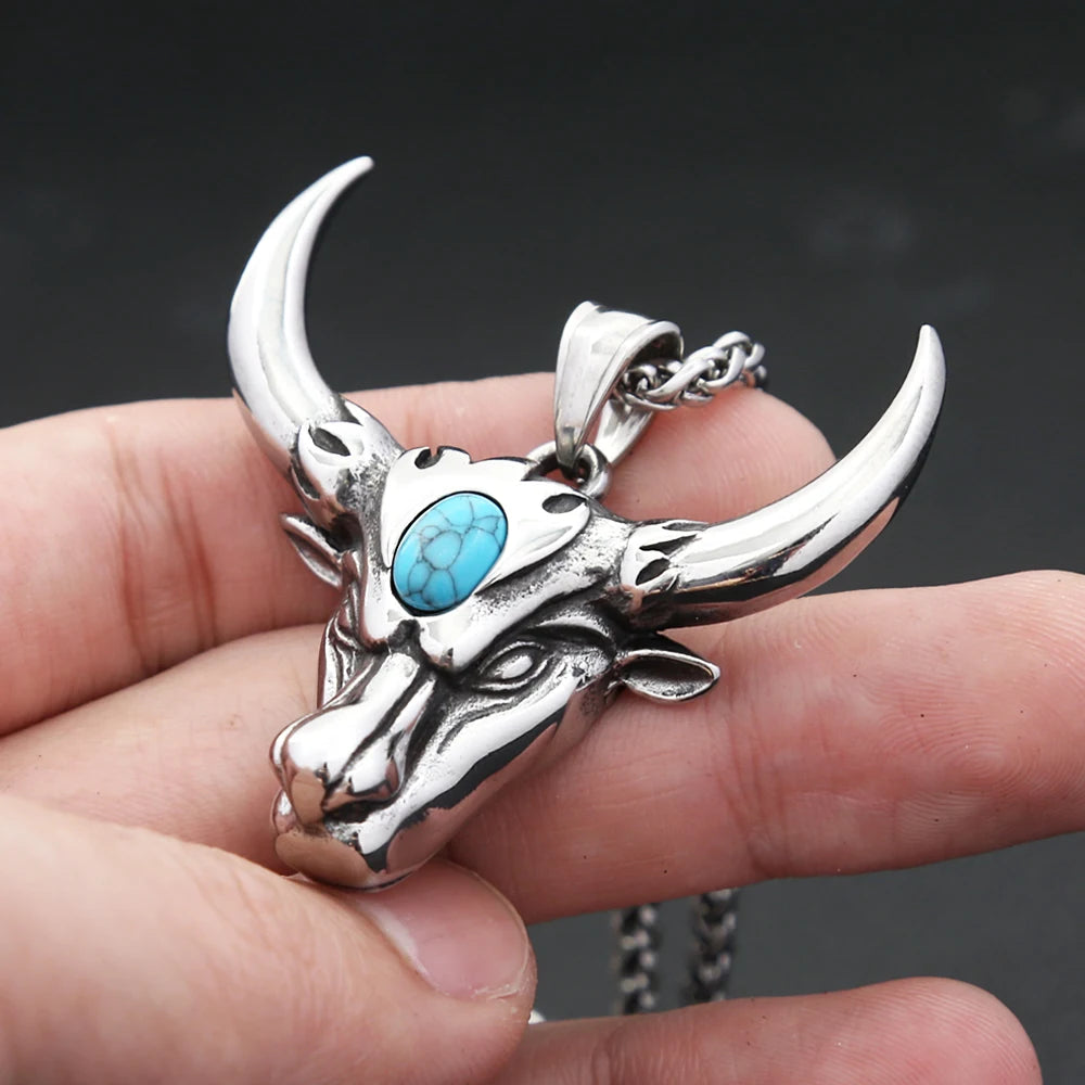Bull Head Zodiac Pendant Necklace (316L)
