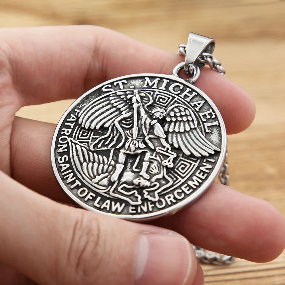 St. Michael Archangel Pendant Necklace (316L)