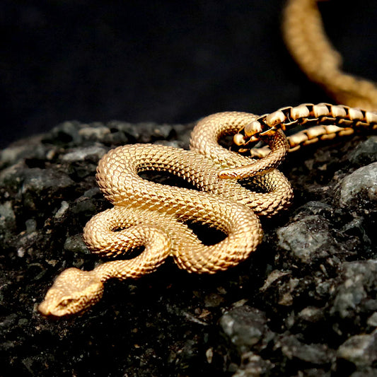 Gold Snake Pendant (316L)