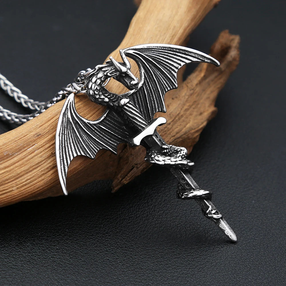 Pterodactyl Holy Sword Pendant Necklace (316L)