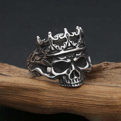Anillos de calavera de acero inoxidable 316L góticos vintage para hombres y mujeres, estilo punk, hip hop, motocicleta, joyería, regalos de Halloween, triangulación de envíos