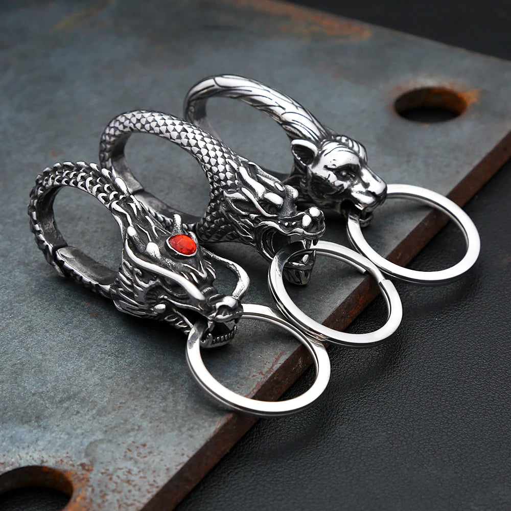 Viking Dragon Head Keychain Collection (316L)