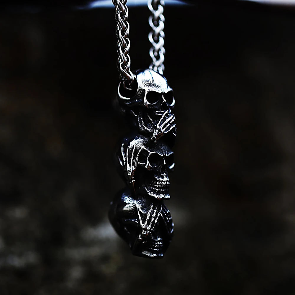Gothic Skull Pendant Necklace (316L)