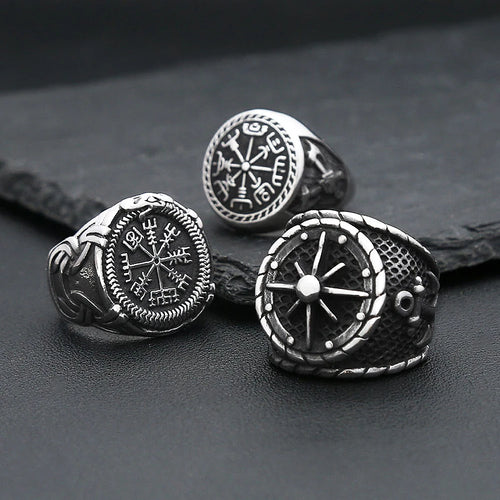 Viking Compass Ring Vegvísir (316L)
