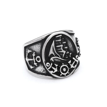 Viking Compass Ring Vegvísir (316L)