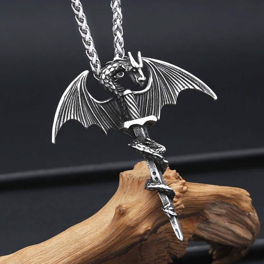 Pterodactyl Holy Sword Pendant Necklace (316L)