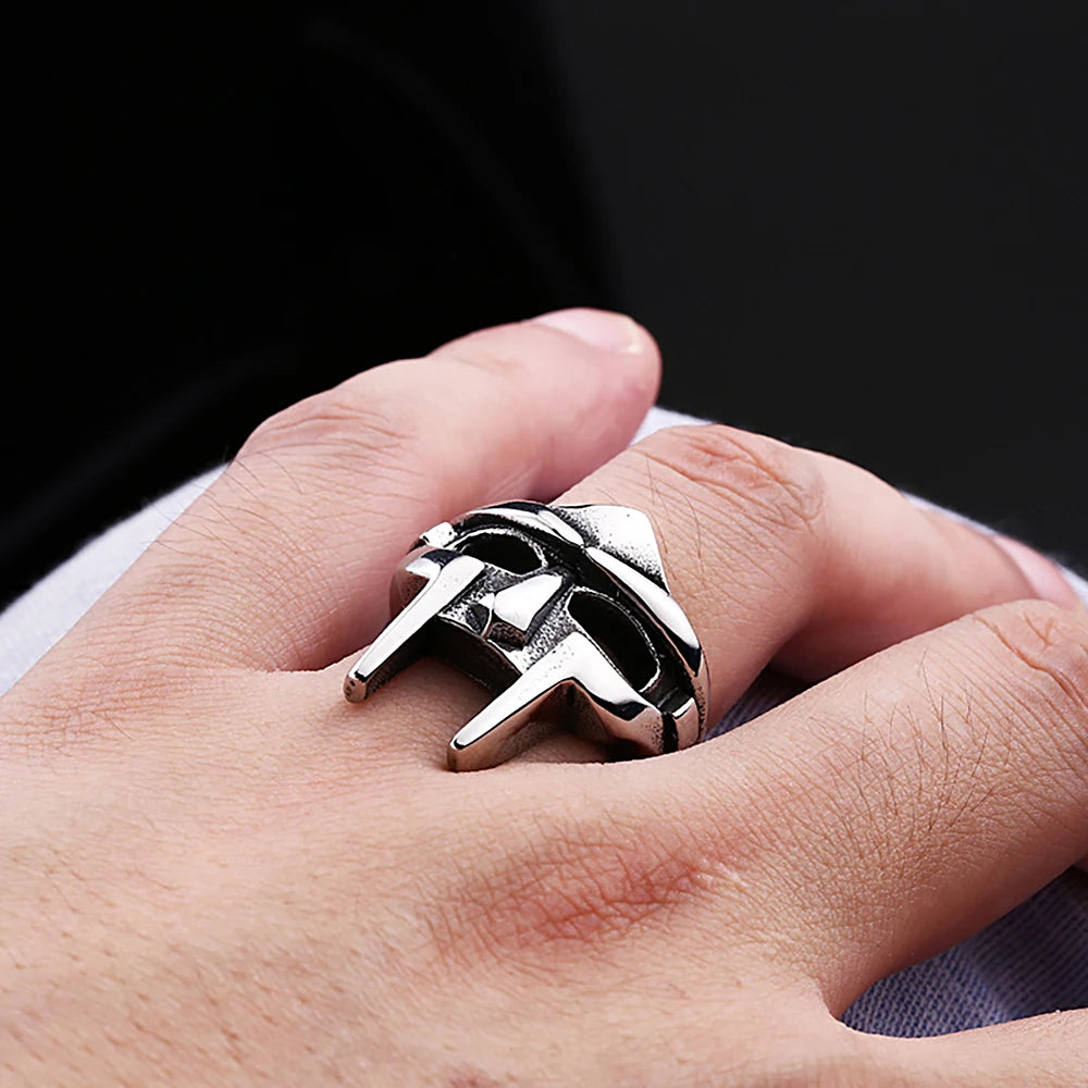 Vintage Doom Mask Ring (316L)