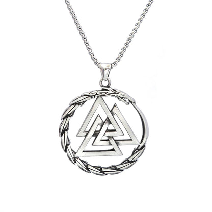 Modischer Vintage-Wikinger-Drachenanhänger im Punk-Stil aus 316L Edelstahl, Wikinger-Valknut-Halskette für Herren, Domineering Jewelry Großhandel