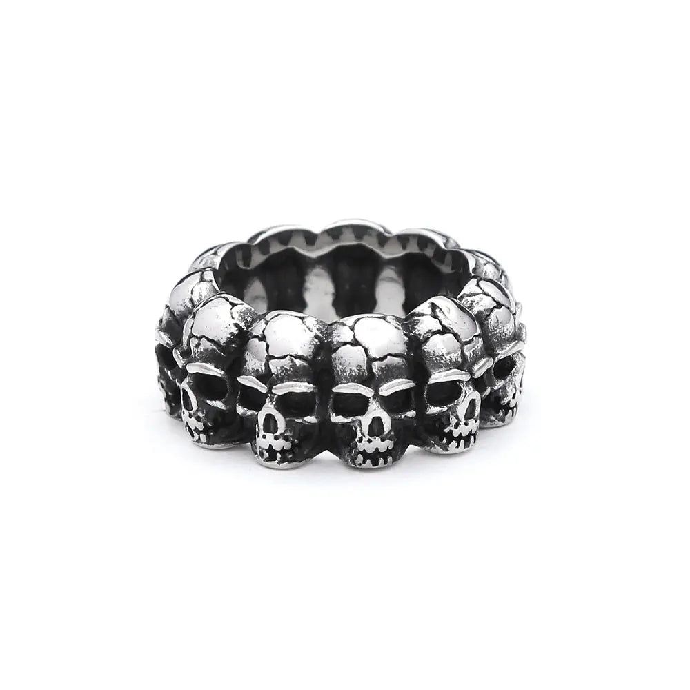Anillos de calavera de acero inoxidable 316L góticos vintage para hombres y mujeres, estilo punk, hip hop, motocicleta, joyería, regalos de Halloween, triangulación de envíos