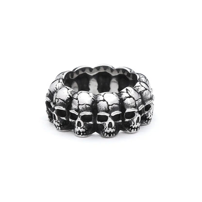 Anillos de calavera de acero inoxidable 316L góticos vintage para hombres y mujeres, estilo punk, hip hop, motocicleta, joyería, regalos de Halloween, triangulación de envíos