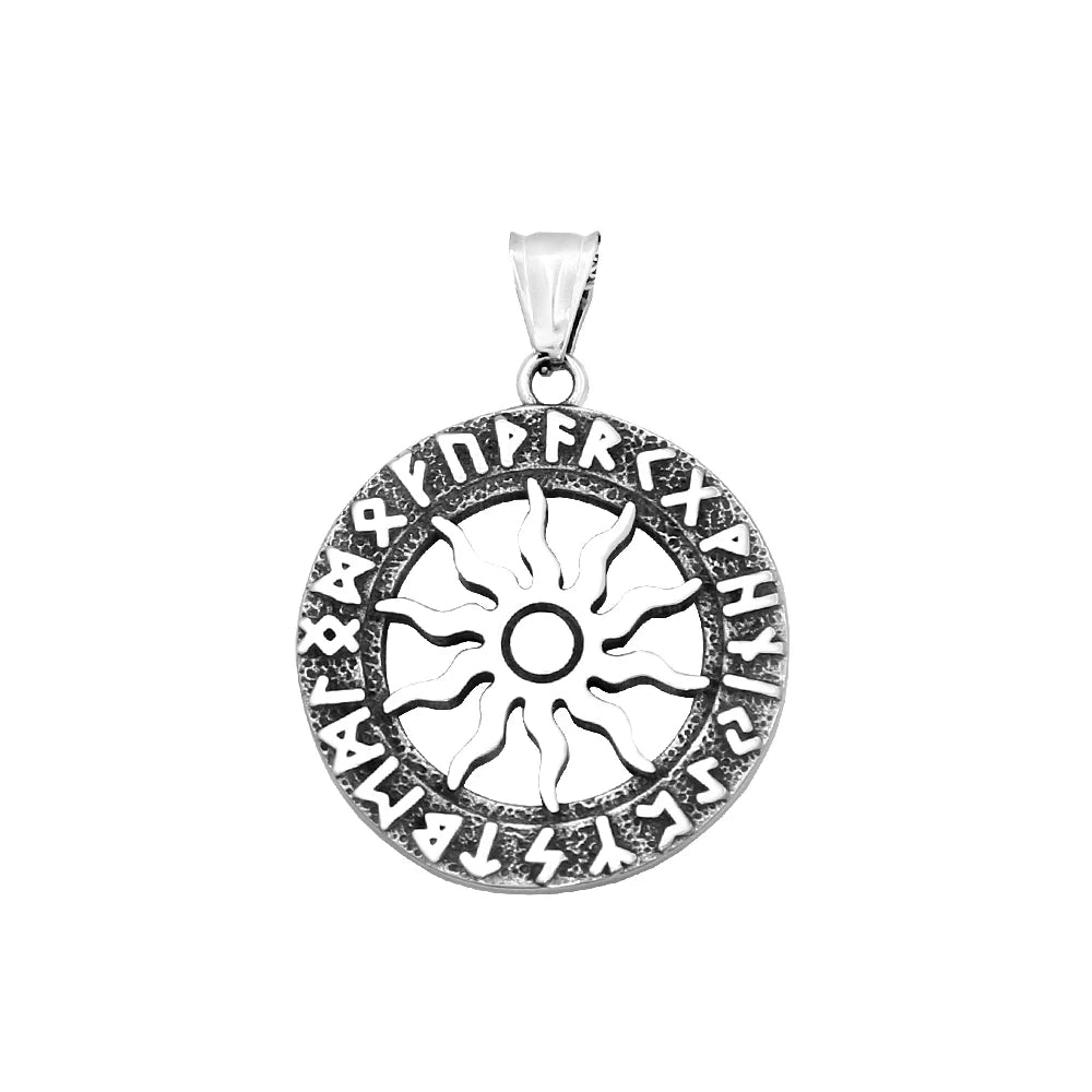 Apollo Sun God Viking Rune Pendant Necklace (316L)