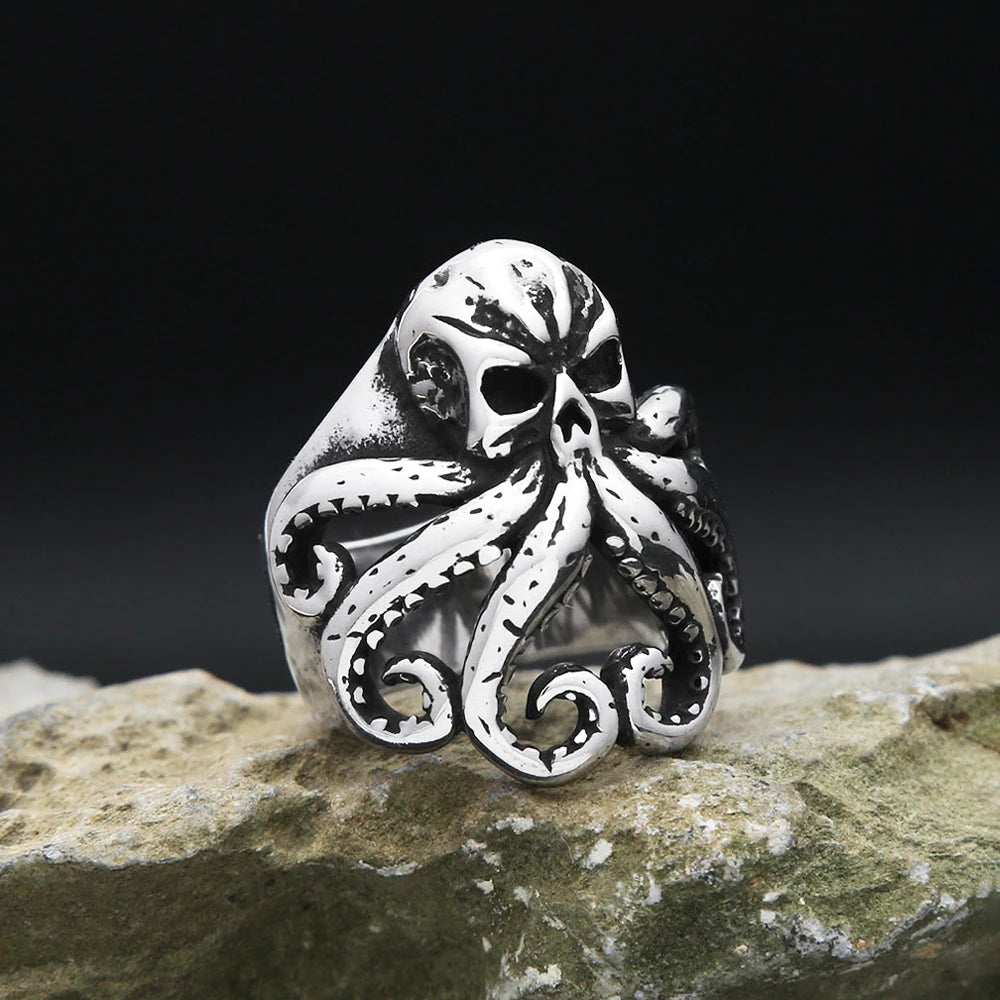 Mythic Octopus Skull Ring (316L)