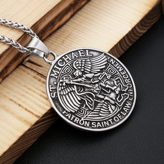 St. Michael Archangel Pendant Necklace (316L)