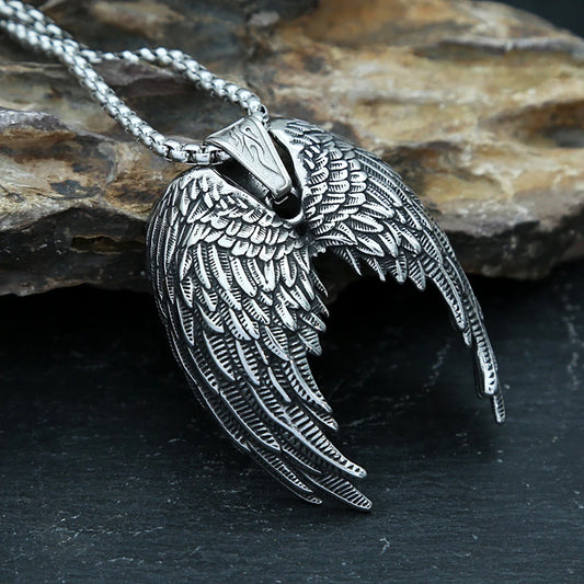 Angel Wings Pendant Necklace (316L)