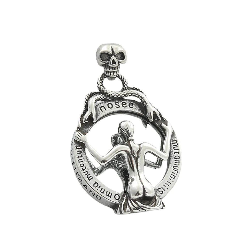 Skull Mirror Pendant (316L)