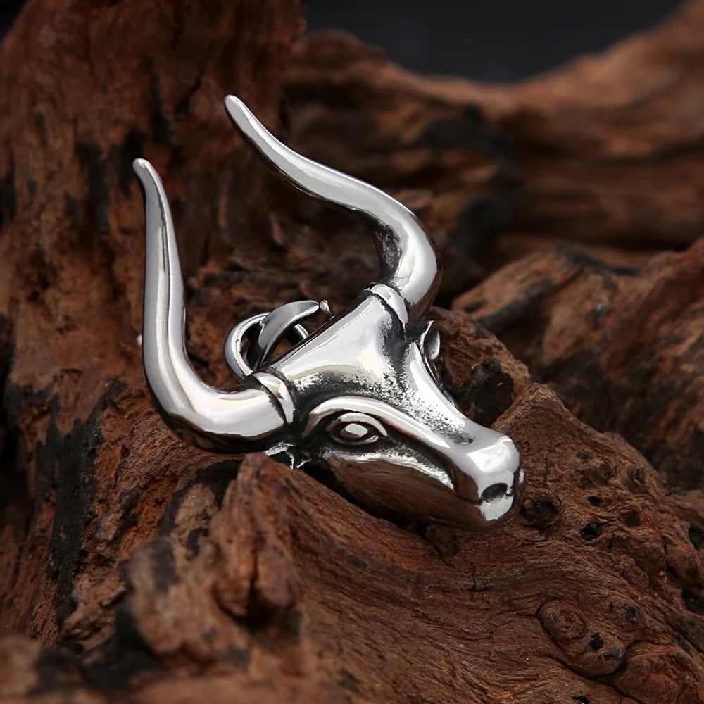 Bull Head Pendant Necklace II (316L)