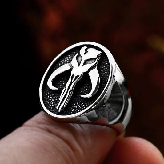 Polished Skull Biker Ring (316L)