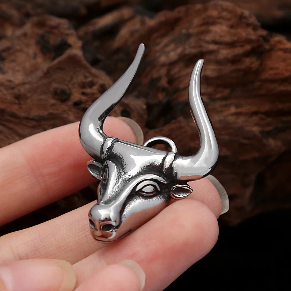 Bull Head Pendant Necklace II (316L)