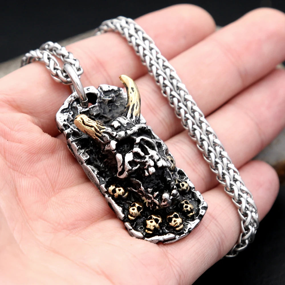 Evil Skull Pendant Necklace (316L)