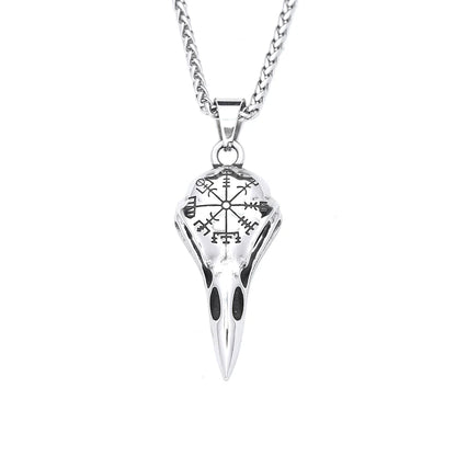 Raven Compass Pendant Necklace (316L)