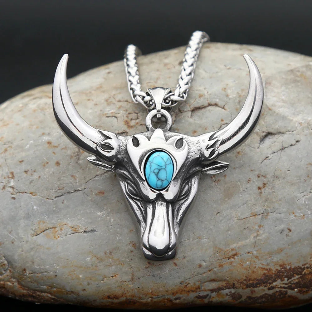 Bull Head Zodiac Pendant Necklace (316L)