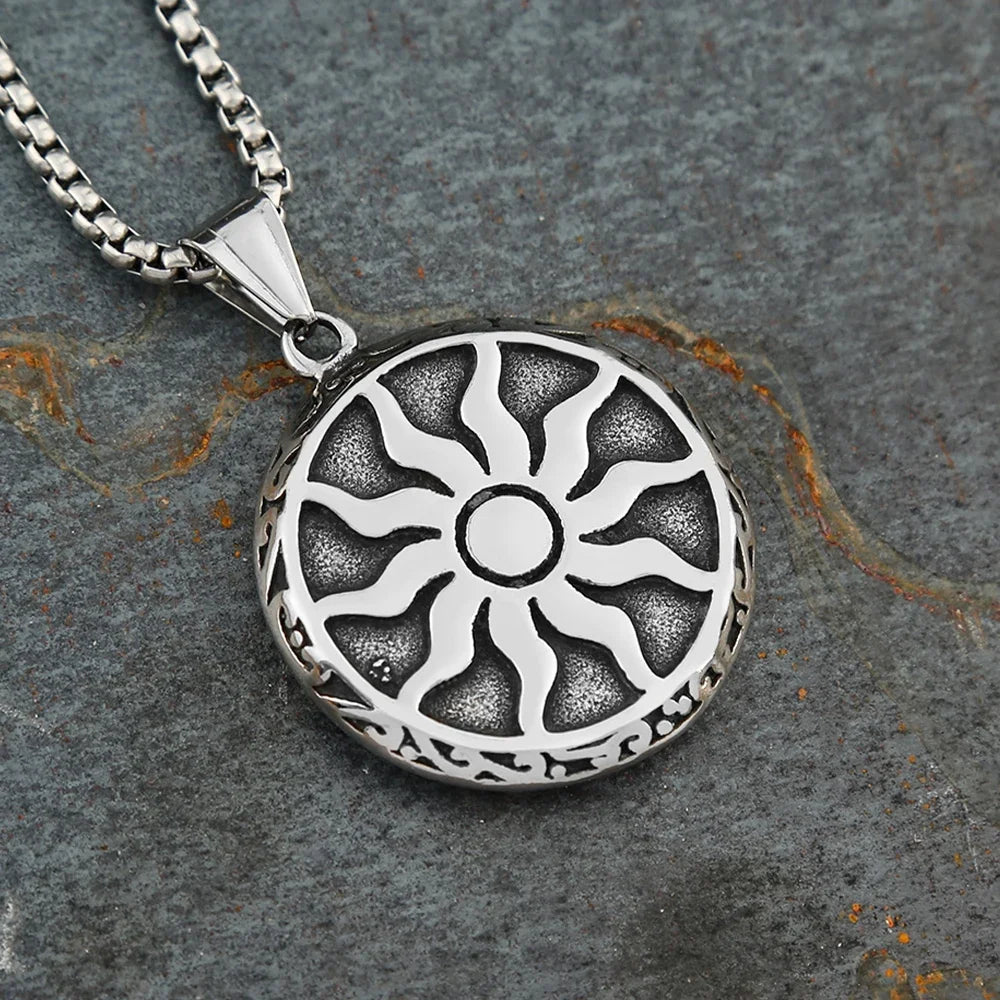 Apollo Sun Medallion Pendant Necklace (316L)