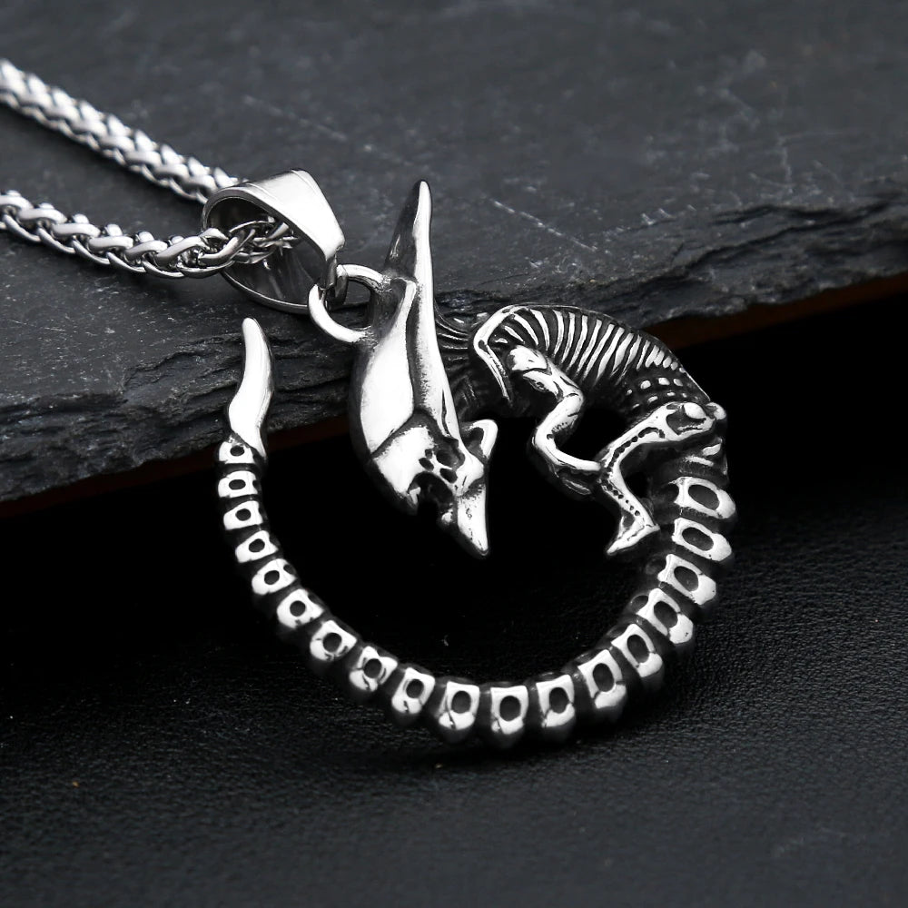 Alien Skull Pendant Necklace (316L)