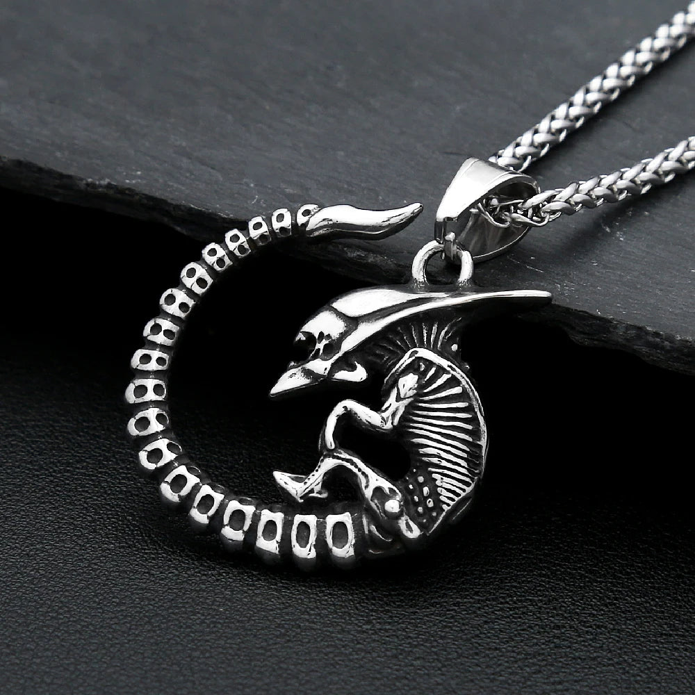 Alien Skull Pendant Necklace (316L)